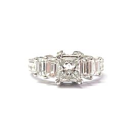Tacori Platinum Princess & Baguette Diamond Engagement Ring 1.63CT