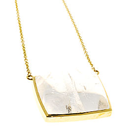 18K Yellow Gold with 53.75ct Manifestor Crystal Quartz Vintage Pendant Chain Necklace