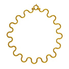 18K Yellow Gold Swirl Link Necklace