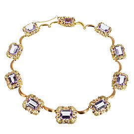 18K Rose and Green Gold with 111.11ct Amethyst Necklace