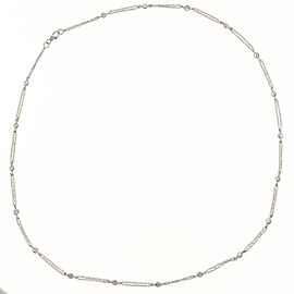 14K White Gold with 1.45ct Diamond By The Yard Necklace