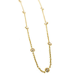 14K Yellow Gold with 1.00ct Diamond By The Yard Necklace