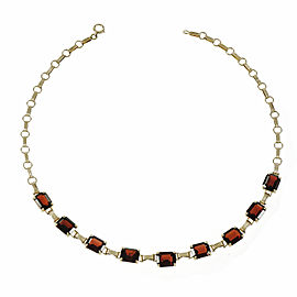 14K Yellow Gold with 31.0ct Garnet Necklace