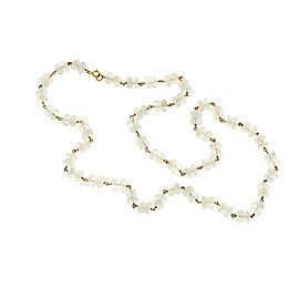 14K Yellow Gold with 100.00ct Moonstone Twisted Wire Necklace