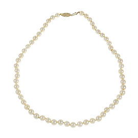 14K Yellow Gold with Akoya Cultured Pearl Necklace