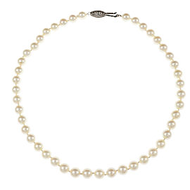 14K White Gold with Cultured Pearl Necklace