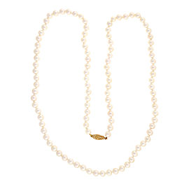 14k Yellow Gold and Cultured Pearl Necklace