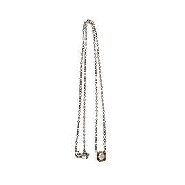 18K White Gold Octagonal Diamond Pendant Necklace