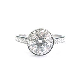 Tiffany & Co Platinum 1.08ct G-VS2 +.22ct Accent Diamond EMBRACE Engagement Ring