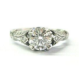 Saturn Round Diamond Engagement Ring Platinum