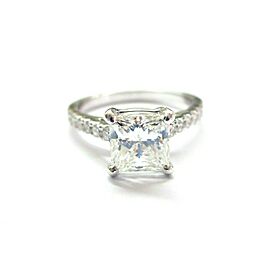 Princess Cut Diamond Engagement Ring 14Kt White Gold