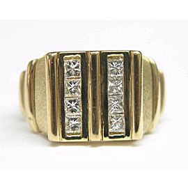 Fred of Paris 18Kt Princess Cut Diamond 2-Row Jewelry Ring Yellow Gold