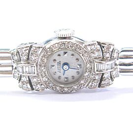 Lucien Piccard 18Kt Vintage Diamond White Gold Watch 6.5" .44Ct