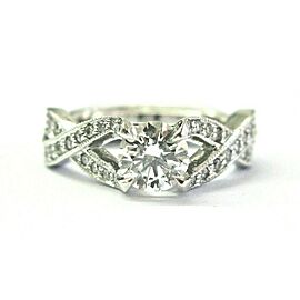 Natural Round Diamond White Gold Split Shank Engagement Ring