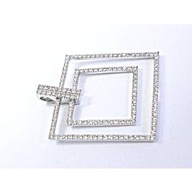 18Kt NINI COLLECTION Round Cut Diamond Square White Gold Pendant