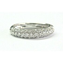 Pave Diamond Wedding Band Ring 14KT White Gold .50Ct 3.9mm