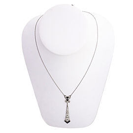 Art Deco Sapphire Natural Pearl Necklace Platinum Diamond