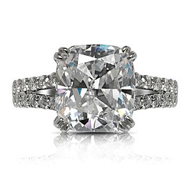 8 CARAT CUSHION CUT F COLOR INTERNALLY FLAWLESS CLARITY DIAMOND ENGAGEMENT RING 18K WHITE GOLD GIA CERTIFIED 7 CT F IF BY MIKE NEKTA