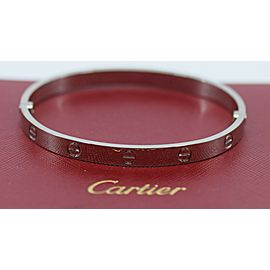 Cartier 18K White Gold Love Bracelet Size 19