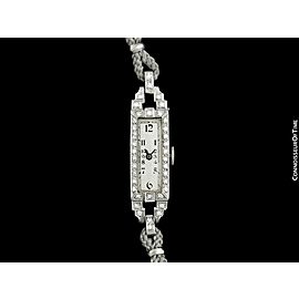1920's PIAGET Vintage Ladies Handwound Dress Watch - Platinum & Diamonds