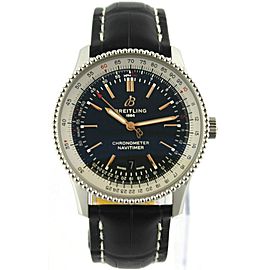 BREITLING NAVITIMER A17326211-B1P2 BLACK LEATHER GOLD ACCENTED AUTOMATIC WATCH