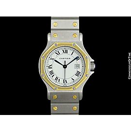 CARTIER SANTOS OCTAGON Mens Unisex SS Steel & 18K Gold Watch