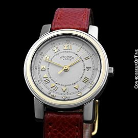 HERMES Carrick Ladies Stainless Steel & 18K Gold Watch
