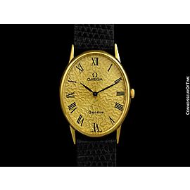1979 OMEGA De Ville Vintage Mens Midsize 18K Gold Plated Watch