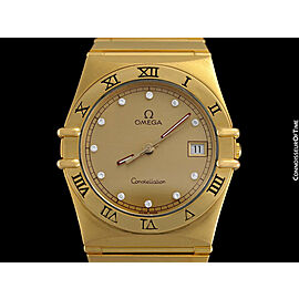 OMEGA CONSTELLATION Mens Quartz, Date18K Gold Plated & Diamonds Watch
