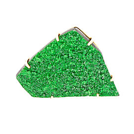 Peter Suchy 14K Yellow Gold with Green Druzy Pin Pendant