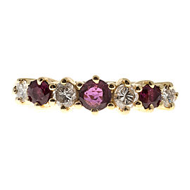 14K Yellow Gold with Ruby with Diamond Ring Size 5