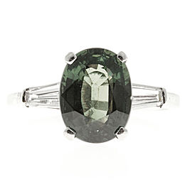 Platinum Sapphire Diamond Ring Size 7