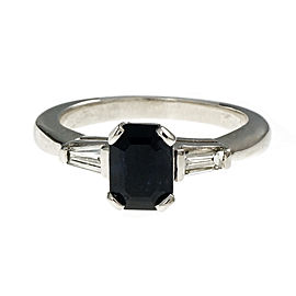 Platinum Sapphire & Diamond Ring Size 5