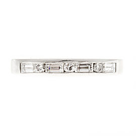 Platinum 0.40ct Baguette & 0.09ct Diamond Band Ring Size 6.75