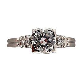 Vintage Platinum Transitional Cut Diamond Art Deco Engagement Ring Size 5