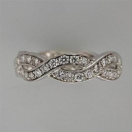 Peter Suchy Platinum Diamond Infinity Wedding Band Ring Size 7