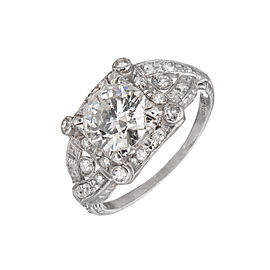 Vintage Platinum and 1.35ctw Diamond Art Deco Engagement Ring Size 7