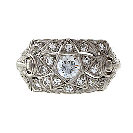 Vintage 1930 Platinum Star Dome Diamond Ring Size 7