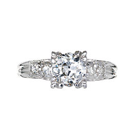.90 Carat Diamond Old European Cut Platinum Engagement Ring