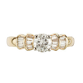 EGL Certified .57 Carat Diamond Yellow Gold Engagement Ring