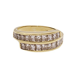 Estate Princess Cut Diamond Band Ring 1.40cts 14k Yellow Gold