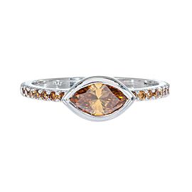 Peter Suchy GIA certified .67 Carat Brown Diamond Platinum Engagement Ring