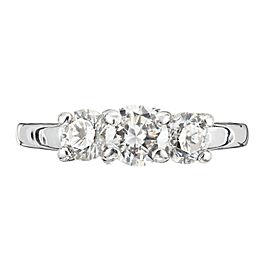 EGL Certified 1.20 Carat Diamond White Gold Three-Stone Engagement Ring