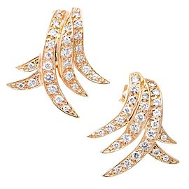 14K Yellow Gold & 1.04ct. Diamond Swirl Earrings