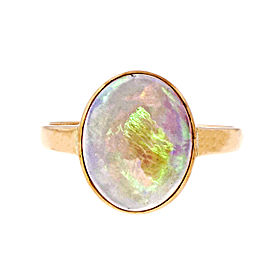 Vintage High Grade Opal 18k Pink Gold Ring