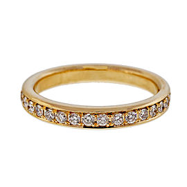 14K Yellow Gold 0.58ct Pave Diamond Band Bead Set Ring Size 6.5