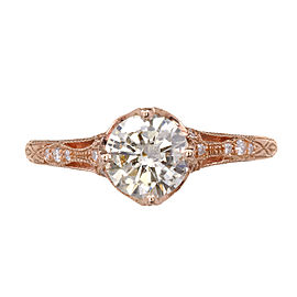 Peter Suchy Light Yellow Transitional Cut Diamond Engagement Ring 14k Pink Gold