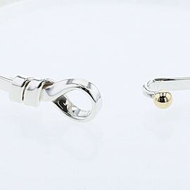TIFFANY & Co 925 Silver 18K Yellow Gold Hook Eye bracelet LXGBKT-1226