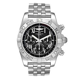 Breitling Chronomat 01 Black Dial Chronograph Steel Watch