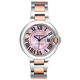 Cartier Ballon Bleu 33 Midsize Steel Rose Gold MOP Dial Watch